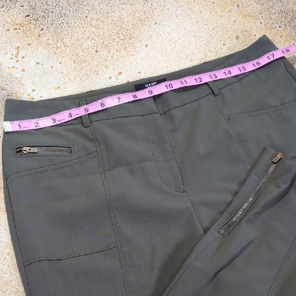 Alfani | Olive Green Stretch Comfy Trousers Comfy Office Size 14P - Picture 2 of 11